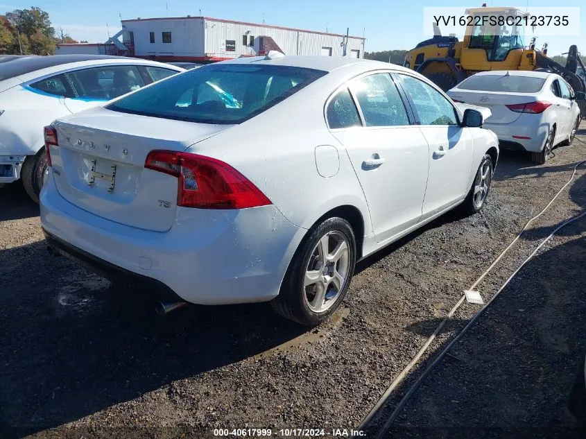 2012 Volvo S60 T5 VIN: YV1622FS8C2123735 Lot: 40617999