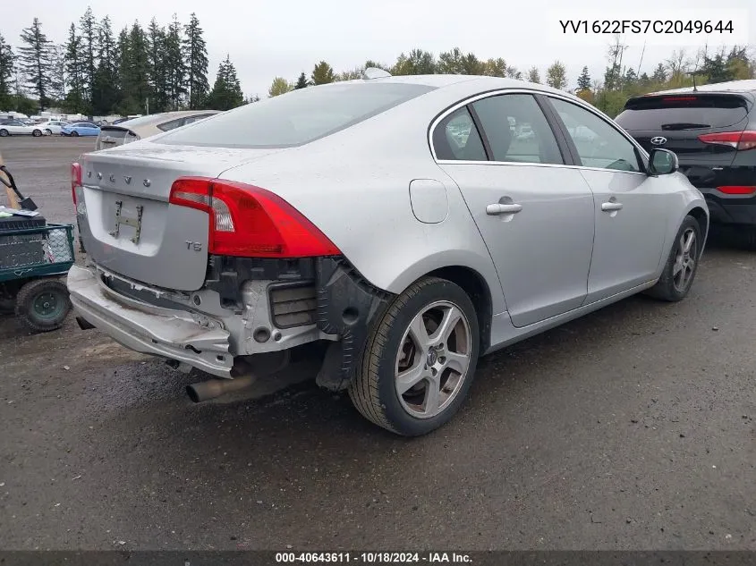 2012 Volvo S60 T5 VIN: YV1622FS7C2049644 Lot: 40643611