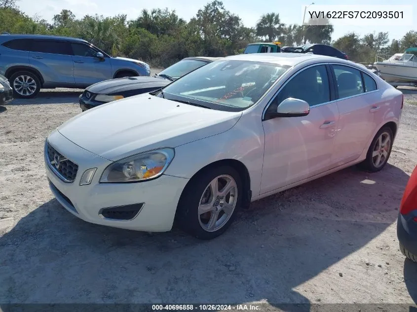 2012 Volvo S60 T5 VIN: YV1622FS7C2093501 Lot: 40696858