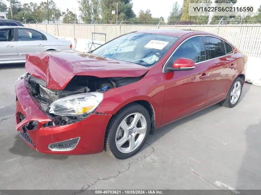 2012 Volvo S60 T5 VIN: YV1622FS6C2116590 Lot: 40703621