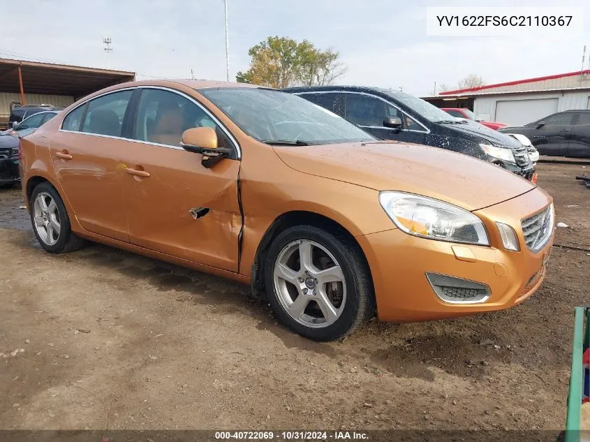 2012 Volvo S60 T5 VIN: YV1622FS6C2110367 Lot: 40722069