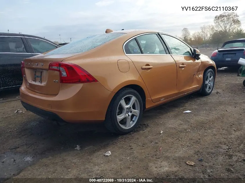 2012 Volvo S60 T5 VIN: YV1622FS6C2110367 Lot: 40722069