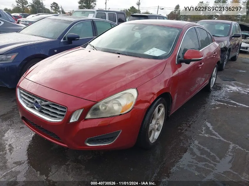 2012 Volvo S60 T5 VIN: YV1622FS9C2136297 Lot: 40730526