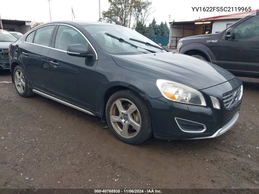 2012 Volvo S60 T5 VIN: YV1622FS5C2119965 Lot: 40768935