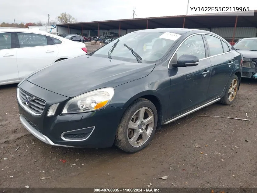 2012 Volvo S60 T5 VIN: YV1622FS5C2119965 Lot: 40768935