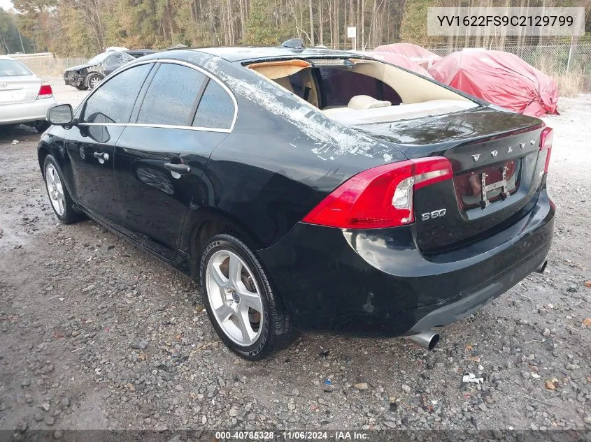 2012 Volvo S60 T5 VIN: YV1622FS9C2129799 Lot: 40785328