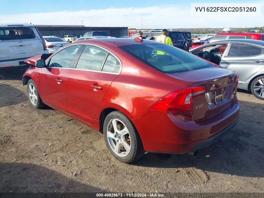 YV1622FSXC2051260 2012 Volvo S60 T5