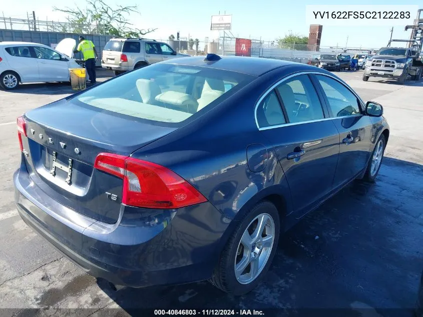 2012 Volvo S60 T5 VIN: YV1622FS5C2122283 Lot: 40846803