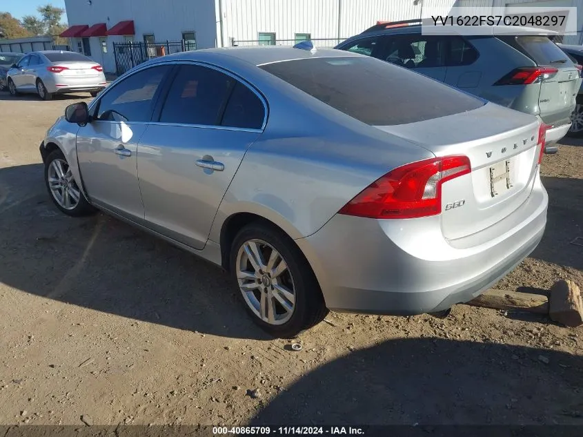 2012 Volvo S60 T5 VIN: YV1622FS7C2048297 Lot: 40865709