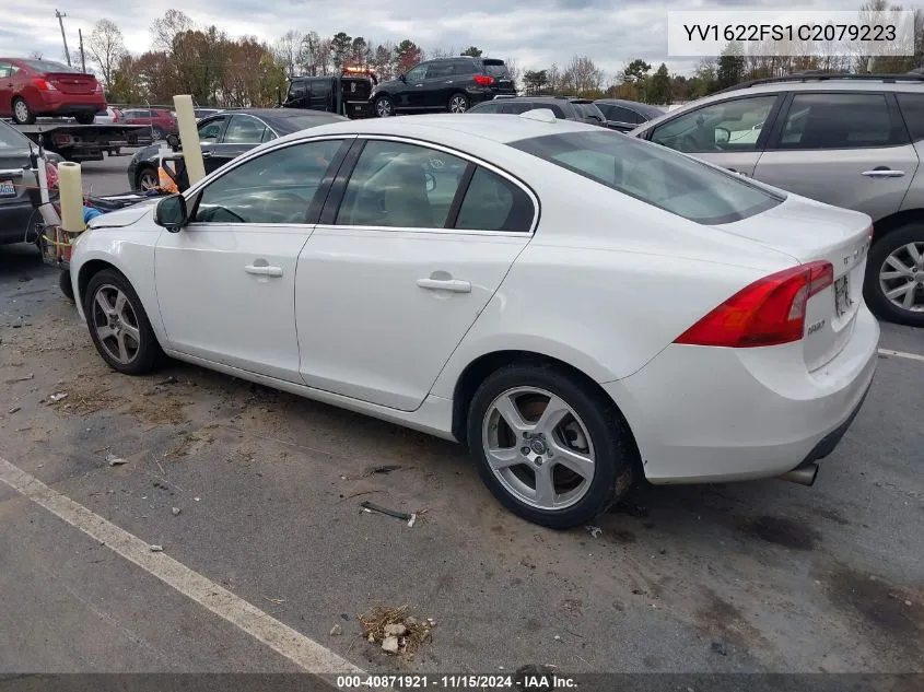 2012 Volvo S60 T5 VIN: YV1622FS1C2079223 Lot: 40871921