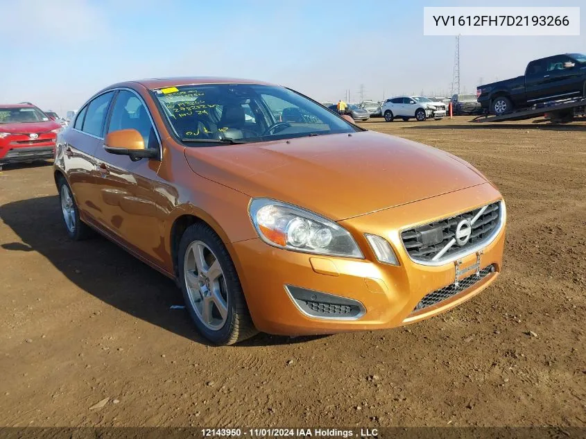 YV1612FH7D2193266 2013 Volvo S60