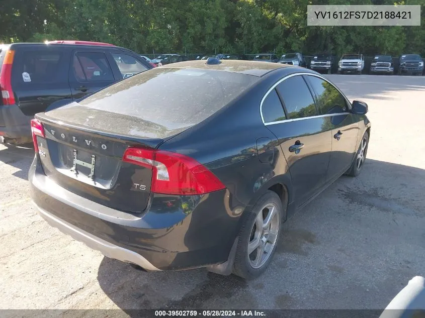 2013 Volvo S60 T5/T5 Platinum/T5 Premier/T5 Premier Plus VIN: YV1612FS7D2188421 Lot: 39502759