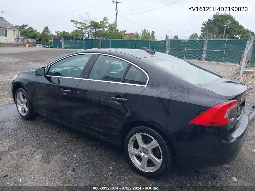 2013 Volvo S60 T5/T5 Platinum/T5 Premier/T5 Premier Plus VIN: YV1612FH4D2190020 Lot: 39920874