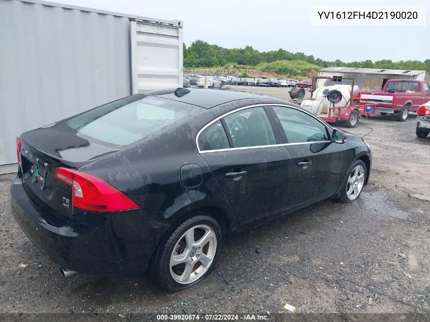 2013 Volvo S60 T5/T5 Platinum/T5 Premier/T5 Premier Plus VIN: YV1612FH4D2190020 Lot: 39920874