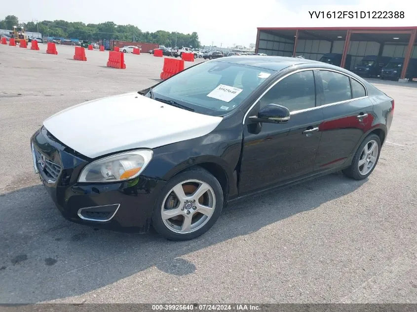 2013 Volvo S60 T5/T5 Platinum/T5 Premier/T5 Premier Plus VIN: YV1612FS1D1222388 Lot: 39925640