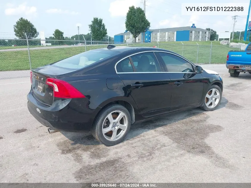 2013 Volvo S60 T5/T5 Platinum/T5 Premier/T5 Premier Plus VIN: YV1612FS1D1222388 Lot: 39925640