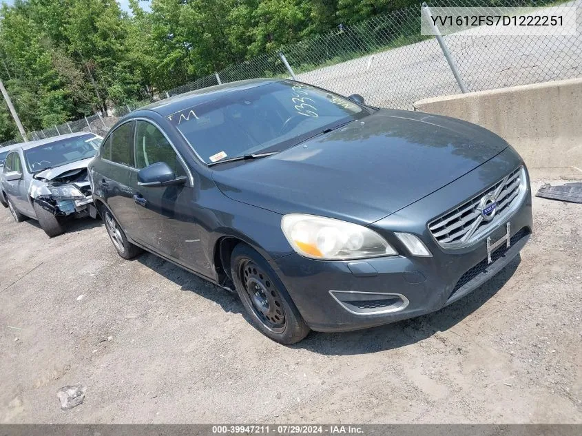 2013 Volvo S60 T5 VIN: YV1612FS7D1222251 Lot: 39947211