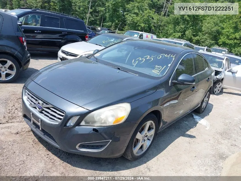 2013 Volvo S60 T5 VIN: YV1612FS7D1222251 Lot: 39947211