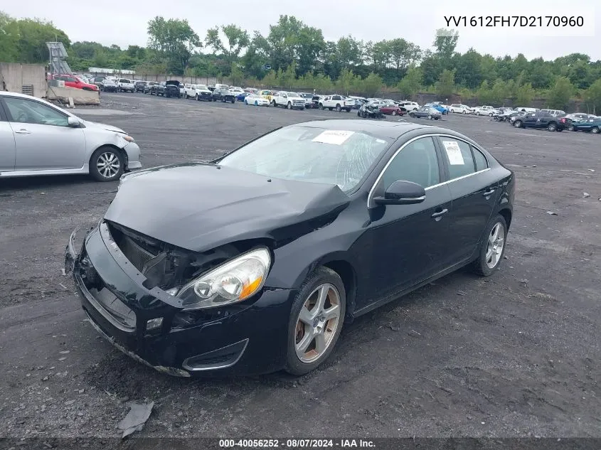 2013 Volvo S60 T5/T5 Platinum/T5 Premier/T5 Premier Plus VIN: YV1612FH7D2170960 Lot: 40056252