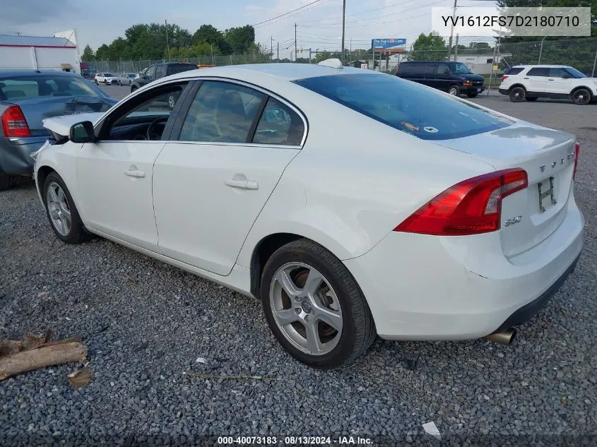 2013 Volvo S60 T5 VIN: YV1612FS7D2180710 Lot: 40073183