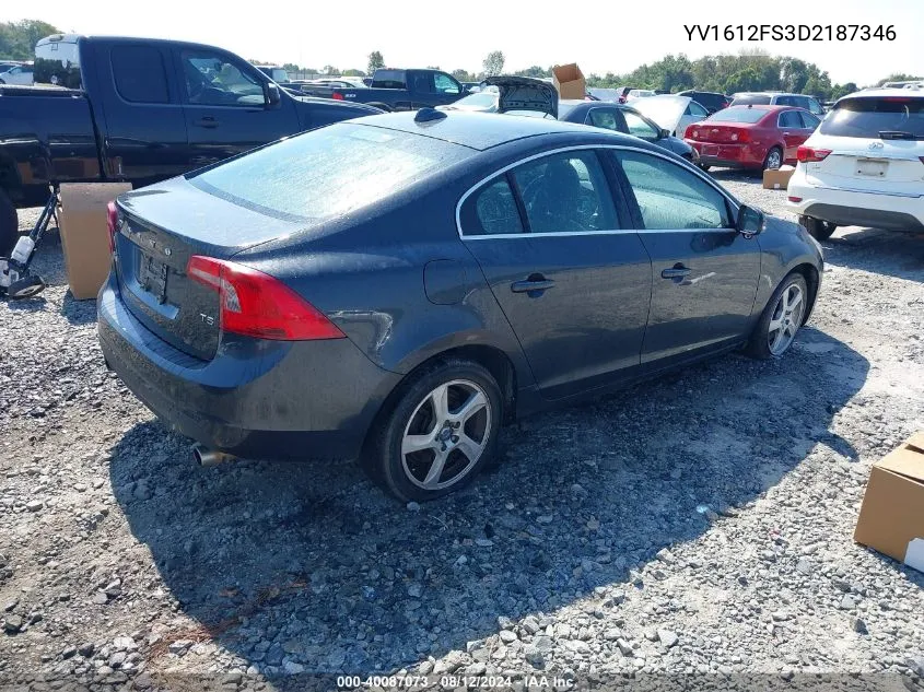 2013 Volvo S60 T5/T5 Platinum/T5 Premier/T5 Premier Plus VIN: YV1612FS3D2187346 Lot: 40087073