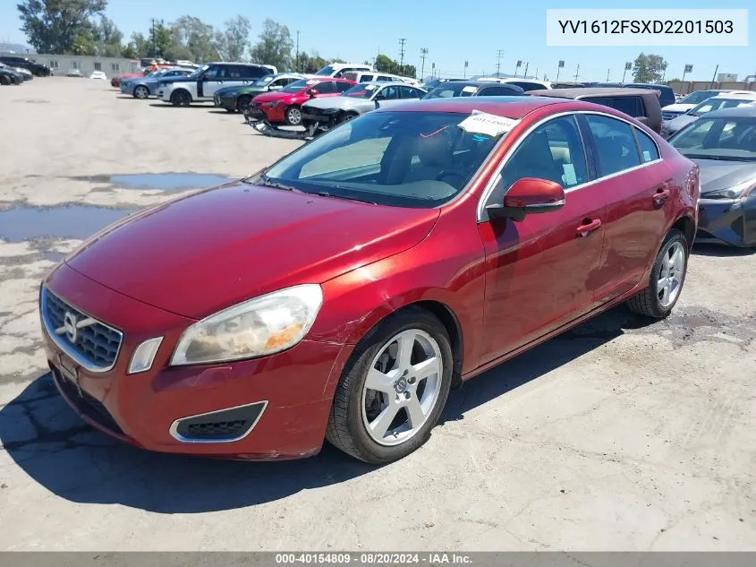 2013 Volvo S60 T5 VIN: YV1612FSXD2201503 Lot: 40154809