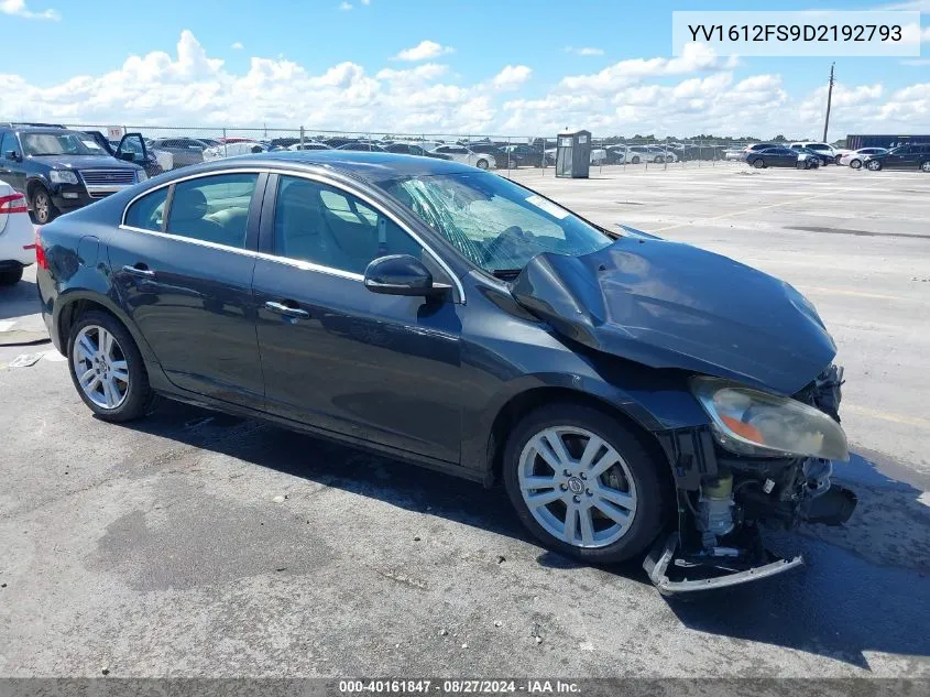 2013 Volvo S60 T5 VIN: YV1612FS9D2192793 Lot: 40161847