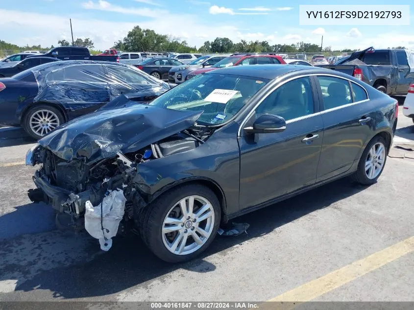 2013 Volvo S60 T5 VIN: YV1612FS9D2192793 Lot: 40161847