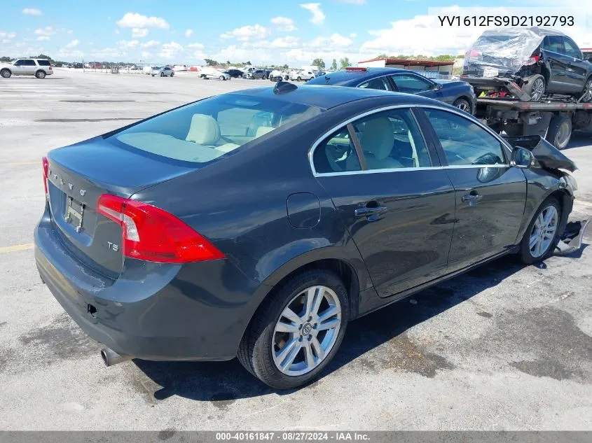 2013 Volvo S60 T5 VIN: YV1612FS9D2192793 Lot: 40161847