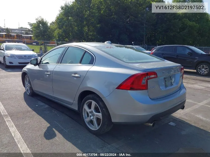 2013 Volvo S60 T5 VIN: YV1612FS8D2197502 Lot: 40173704