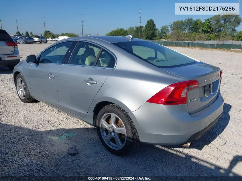 2013 Volvo S60 T5/T5 Platinum/T5 Premier/T5 Premier Plus VIN: YV1612FS0D2176286 Lot: 40180415