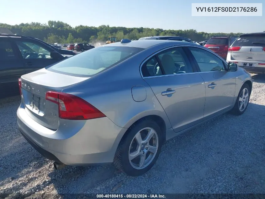 2013 Volvo S60 T5/T5 Platinum/T5 Premier/T5 Premier Plus VIN: YV1612FS0D2176286 Lot: 40180415