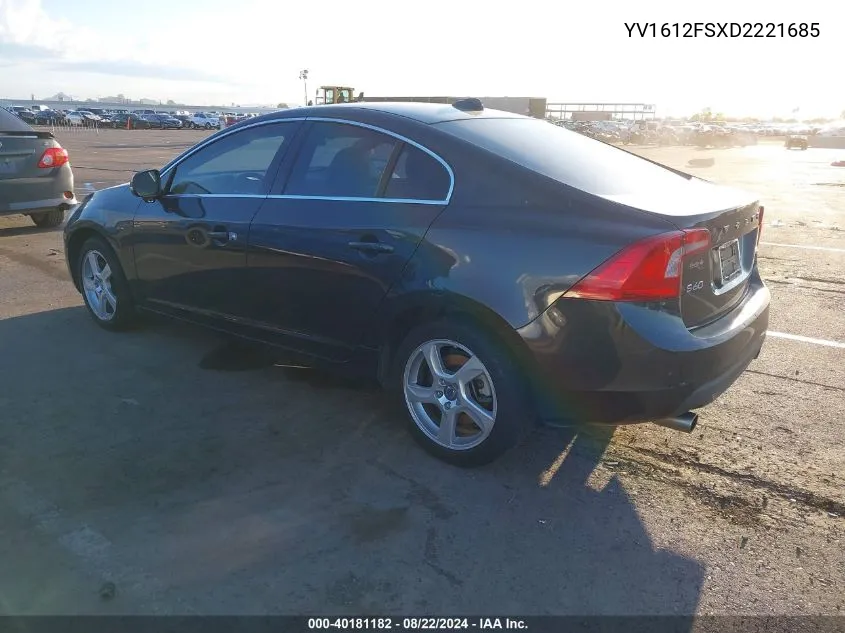 2013 Volvo S60 T5 VIN: YV1612FSXD2221685 Lot: 40181182