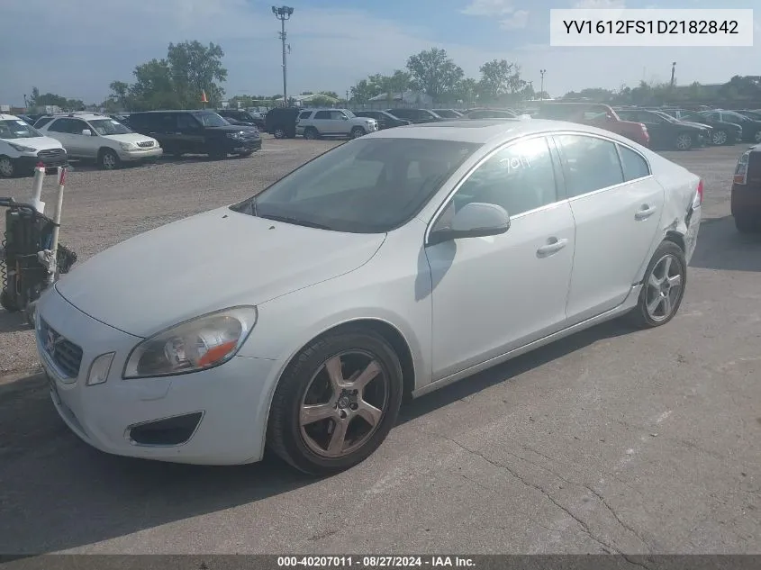 2013 Volvo S60 T5 VIN: YV1612FS1D2182842 Lot: 40207011