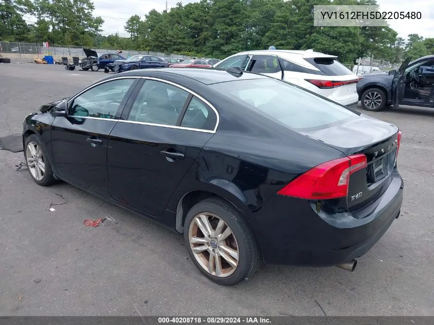 2013 Volvo S60 T5/T5 Platinum/T5 Premier/T5 Premier Plus VIN: YV1612FH5D2205480 Lot: 40208718