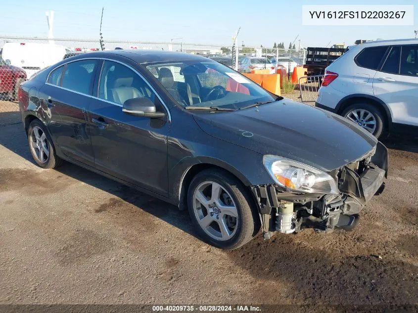 2013 Volvo S60 T5 VIN: YV1612FS1D2203267 Lot: 40209735