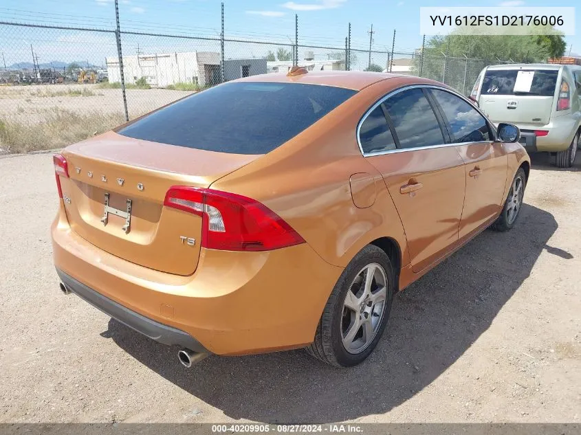 2013 Volvo S60 T5 VIN: YV1612FS1D2176006 Lot: 40209905