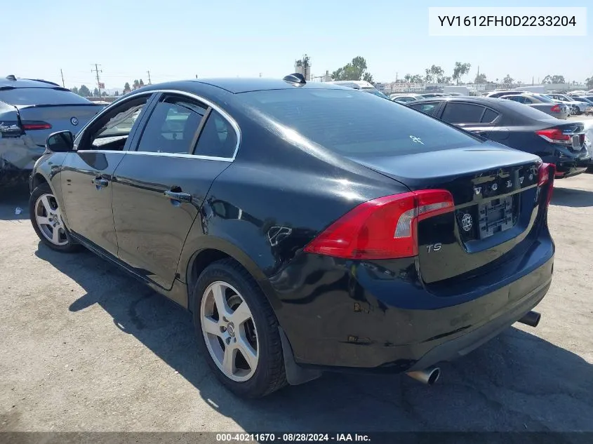 2013 Volvo S60 T5/T5 Platinum/T5 Premier/T5 Premier Plus VIN: YV1612FH0D2233204 Lot: 40211670