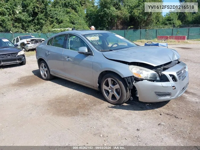 2013 Volvo S60 T5/T5 Platinum/T5 Premier/T5 Premier Plus VIN: YV1612FS2D1216518 Lot: 40262153