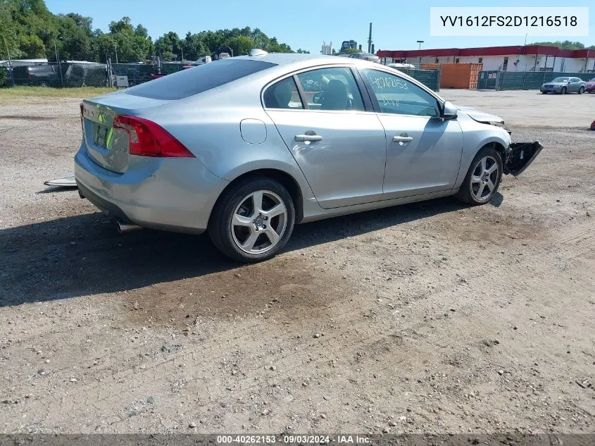 YV1612FS2D1216518 2013 Volvo S60 T5/T5 Platinum/T5 Premier/T5 Premier Plus