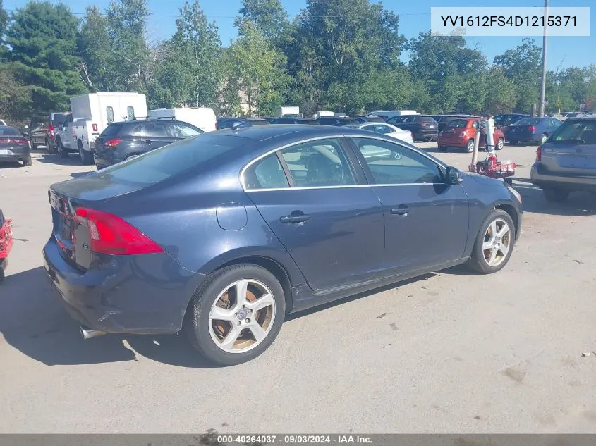 2013 Volvo S60 T5 VIN: YV1612FS4D1215371 Lot: 40264037