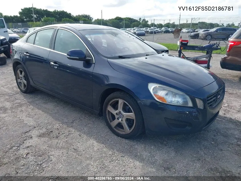 2013 Volvo S60 T5 VIN: YV1612FS5D2186781 Lot: 40286765