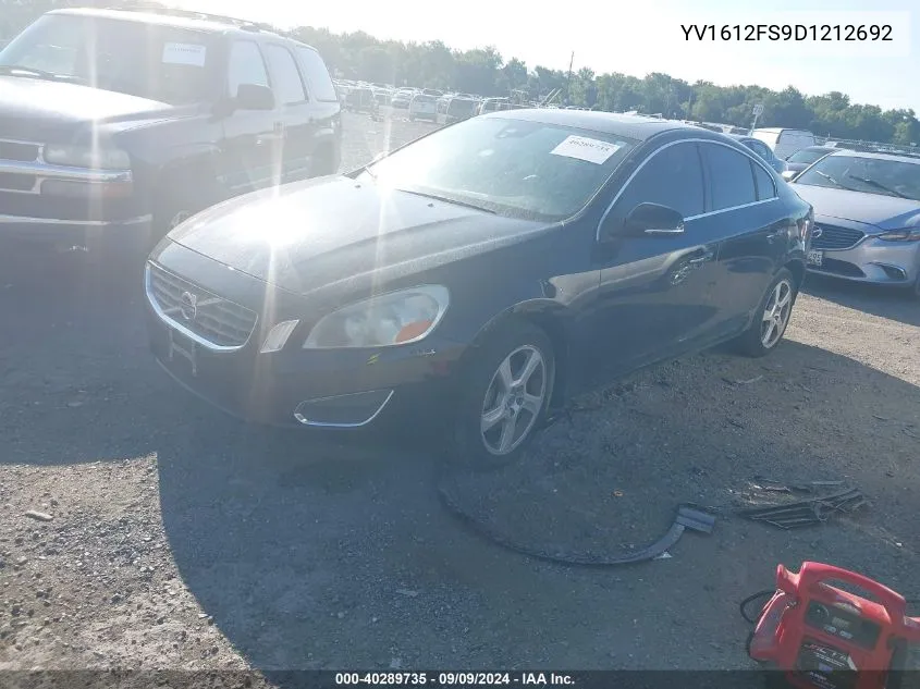 2013 Volvo S60 T5/T5 Platinum/T5 Premier/T5 Premier Plus VIN: YV1612FS9D1212692 Lot: 40289735