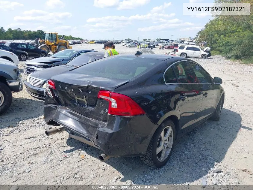 2013 Volvo S60 T5/T5 Platinum/T5 Premier/T5 Premier Plus VIN: YV1612FS9D2187321 Lot: 40298362