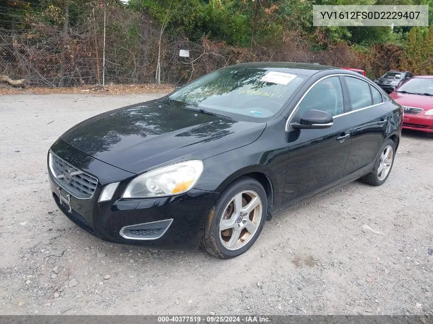 2013 Volvo S60 T5 VIN: YV1612FS0D2229407 Lot: 40377519