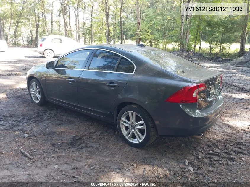 2013 Volvo S60 T5 VIN: YV1612FS8D1211033 Lot: 40404175