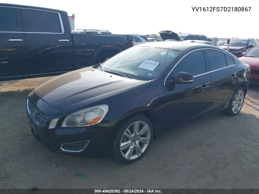 2013 Volvo S60 T5 VIN: YV1612FS7D2180867 Lot: 40420392