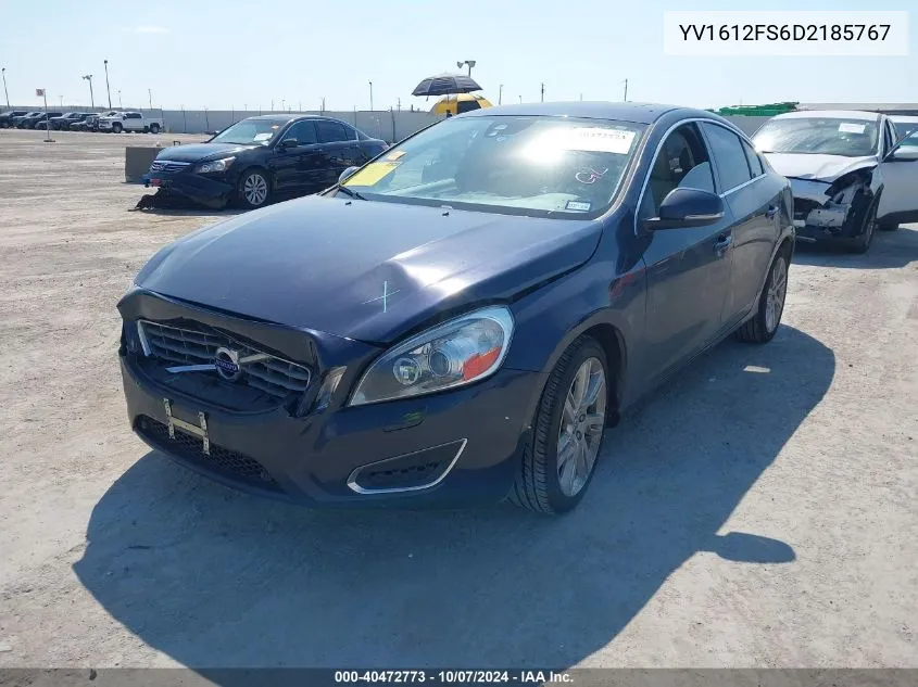 2013 Volvo S60 T5/T5 Platinum/T5 Premier/T5 Premier Plus VIN: YV1612FS6D2185767 Lot: 40472773