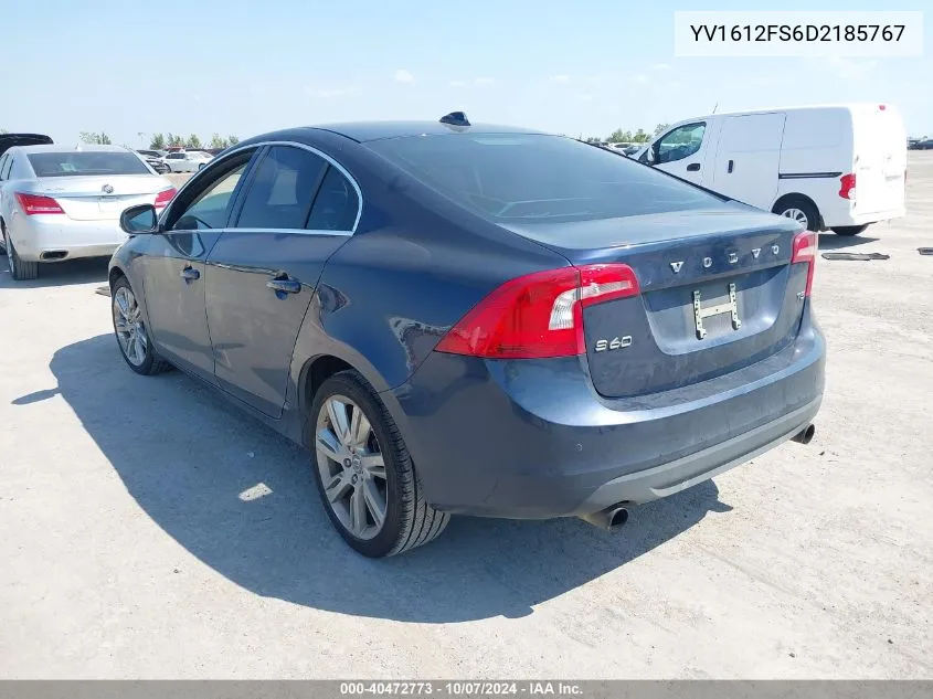 2013 Volvo S60 T5/T5 Platinum/T5 Premier/T5 Premier Plus VIN: YV1612FS6D2185767 Lot: 40472773