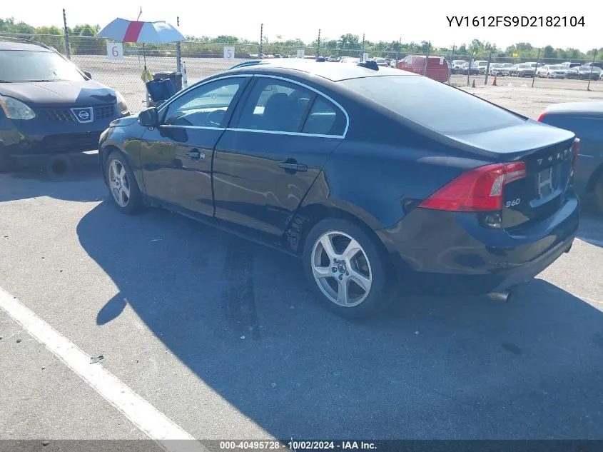 2013 Volvo S60 T5/T5 Platinum/T5 Premier/T5 Premier Plus VIN: YV1612FS9D2182104 Lot: 40495728